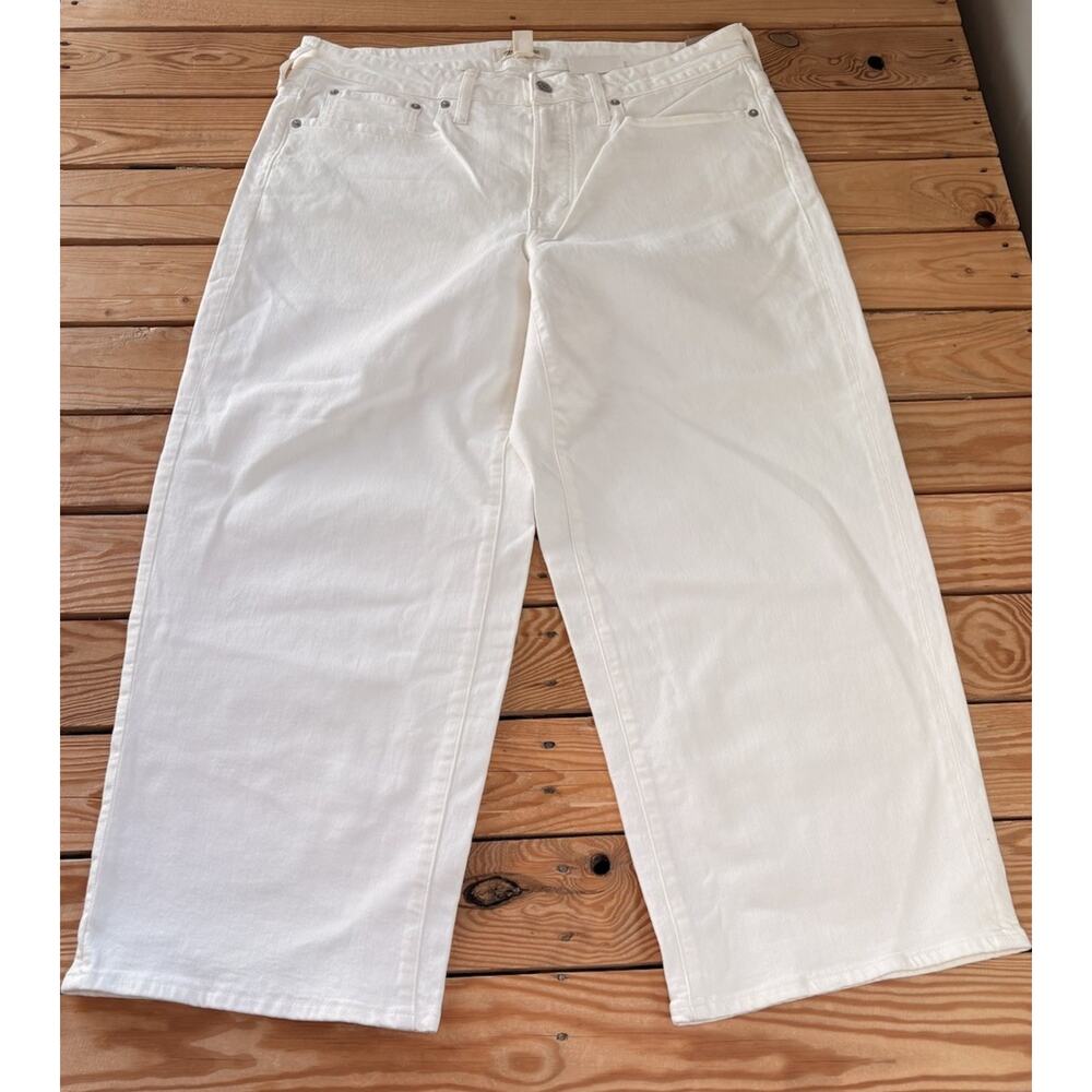 Madewell NWT Women’s perfect vintage wide leg crop jeans size 14W White P9